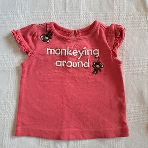 Gymboree girls size 6-12 months monkey t-shirt